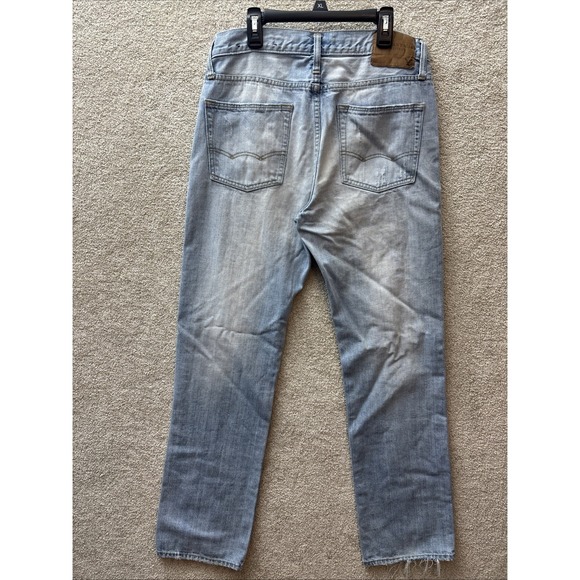 American Eagle Jeans Mens 30x32 Blue Denim Original Straight Grunge‎ Distressed - Picture 3 of 10